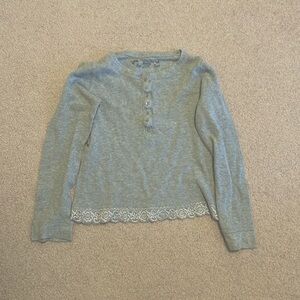 Girls long sleeve top with lace on bottom